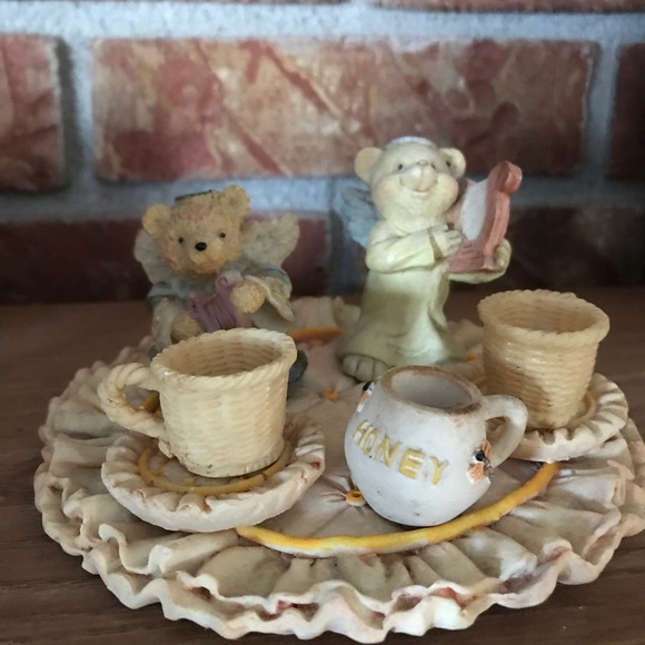 ❤️Rare Vintage Teddy Bear Angel Miniature Tea Set‼️FINAL SALE - Picture 8 of 11